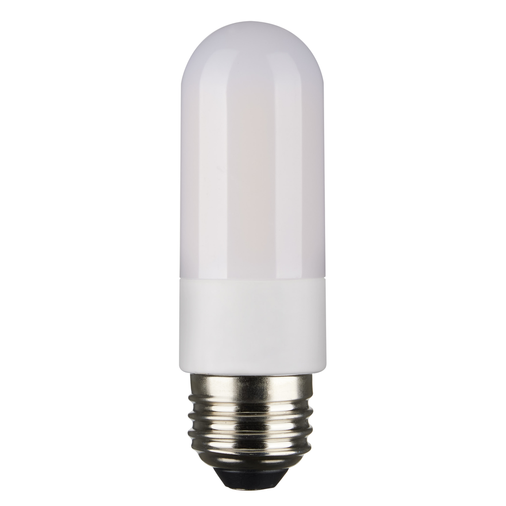Product image for Satco S11224 8 Watt T10 LED; Frosted; Medium base; 3000K; High Lumen; 120 Volt; 90 CRI; Dimmable; Carded