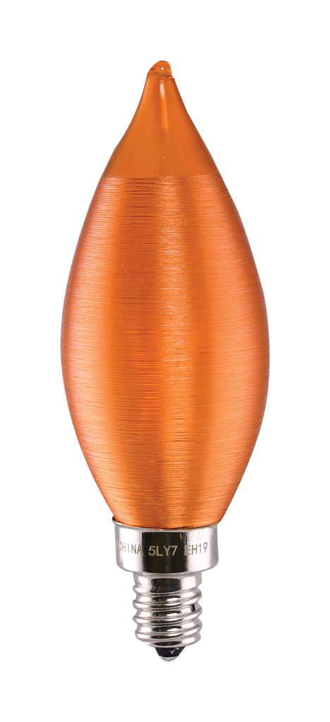 Product image for Satco S11307 4 Watt CA11 LED; Satin Spun Amber; Candelabra base; 2100K; 120 Volt; Carded