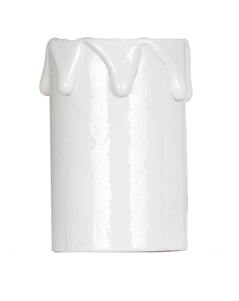 Product image for Satco 90/1246 Plastic Drip Candle Cover; White Plastic Drip; 1-3/16" Inside Diameter; 1-1/4" Outside Diameter; 2" Height