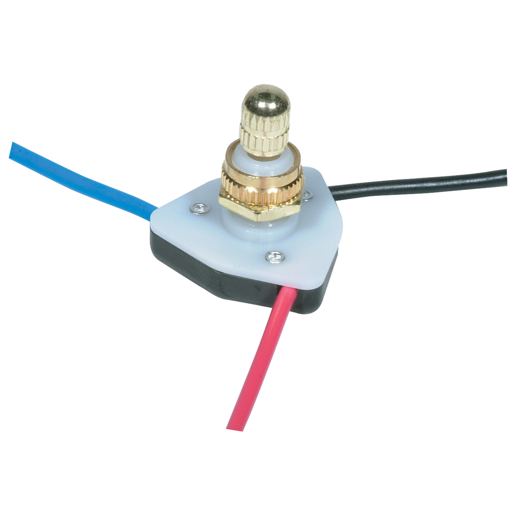 Product image for Satco 80/1140 Hi-Low Metal Rotary Switch With Diode; 2 Circuit; 6A-125V, 3A-250V Rating; On-Off Function; Brass Finish