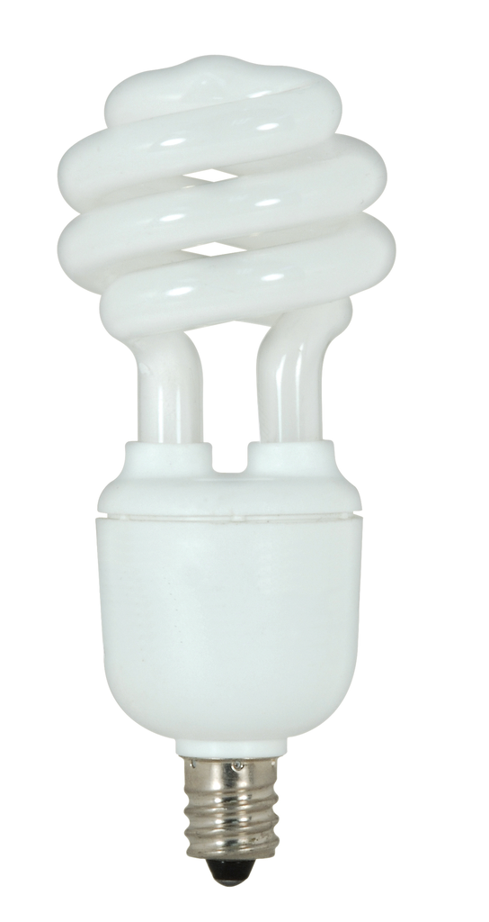 Product image for Satco S7363 9 Watt; Mini Spiral Compact Fluorescent; 5000K; 82 CRI; Candelabra base; 120 Volt