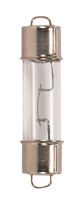 Product image for Satco S6906 12.42 Watt miniature; Festoon; 1000 Average rated hours; DE Cap base; 12.8 Volt