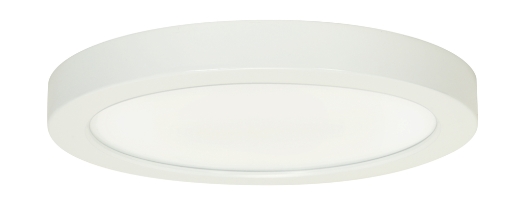 Product image for Satco S21514 18.5 watt; 9" Flush Mount LED Fixture; 4000K; Round Shape; White Finish; 120 volts; 0-10V Dimming