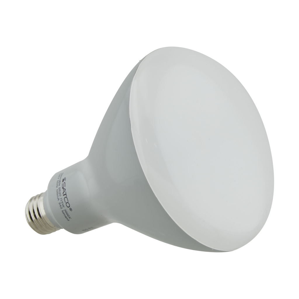 Product image for Satco S9635 11.5 Watt; LED BR40; 3000K; 103 deg. Beam Angle; Medium base; 120 Volt; Dimmable