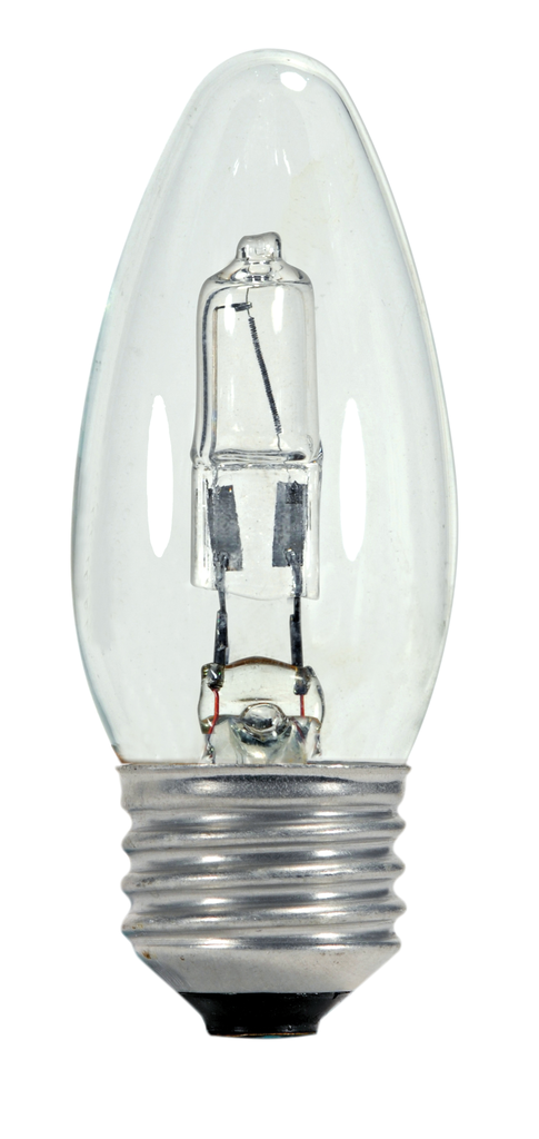 Product image for Satco S2443 43W Halogen; B11; Clear; 1000 Average rated hours; 750 Lumens; Medium base; 120 Volt; 2-Card