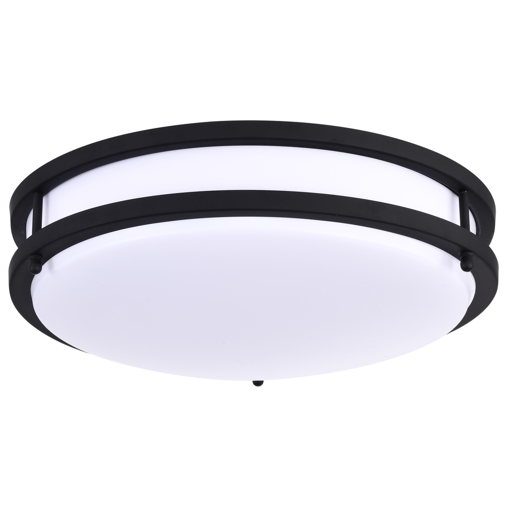 Product image for Satco 62/1736 Glamour LED 14 inch; Flush Mount Fixture; Black Finish; CCT Selectable 3K/4K/5K