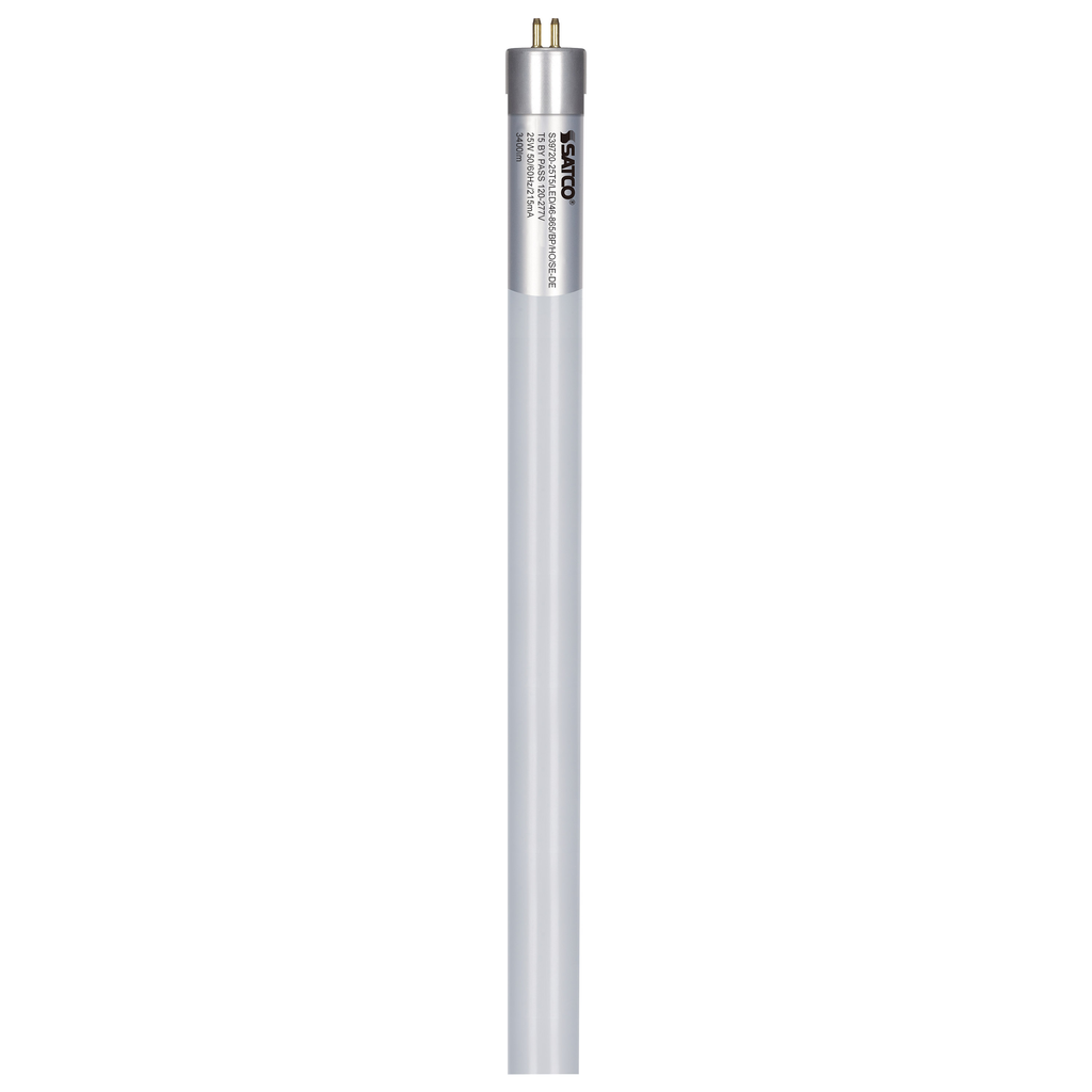 Product image for Satco S39720 25 Watt T5 LED; Miniature bi-pin base; 6500K; 50000 Average rated hours; 3400 Lumens; 120-277 Volt; Type B; Ballast Bypass; Single or Double Ended Wiring