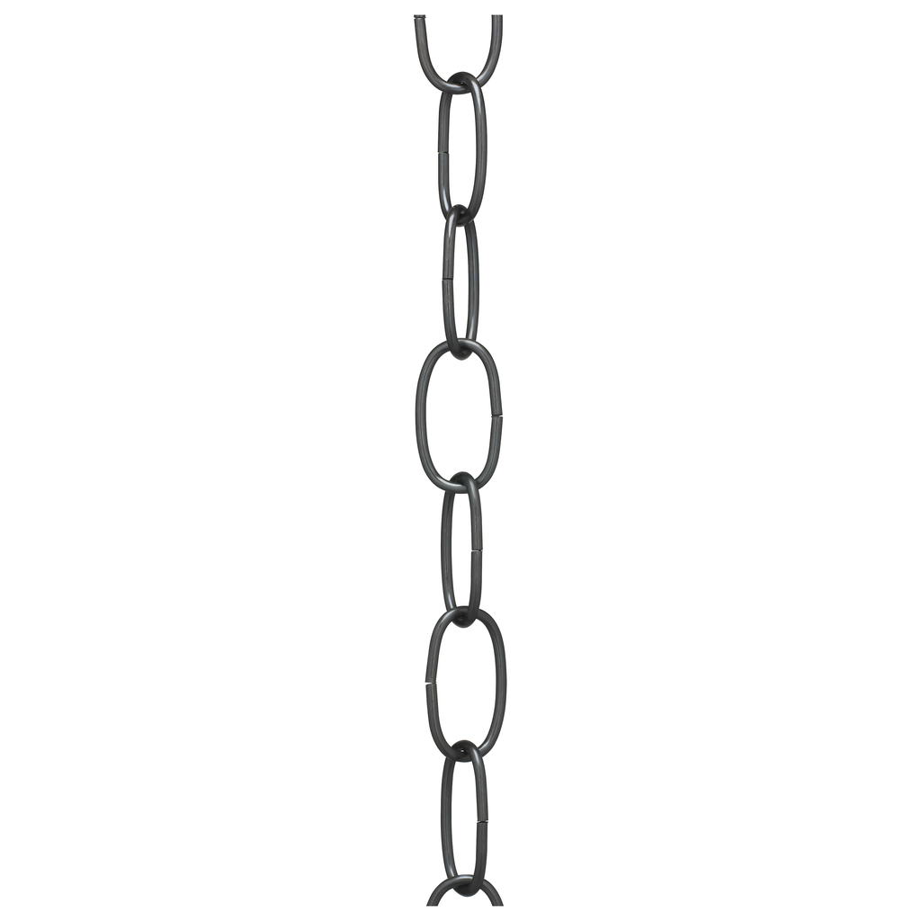 Product image for Satco 90/072 11 Gauge Chain; Black Finish; 1-1/2" Link Length; 7/8" Link Width; 3/32" Thick; 1 Yard Length; 200 Yards/Carton; 15lbs Max