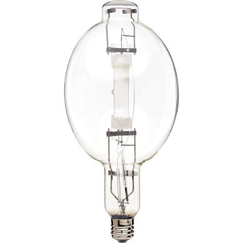 Product image for Satco S4837 1500 Watt; Metal Halide HID; Mogul base; BT56; Clear; 65 CRI; 3400K