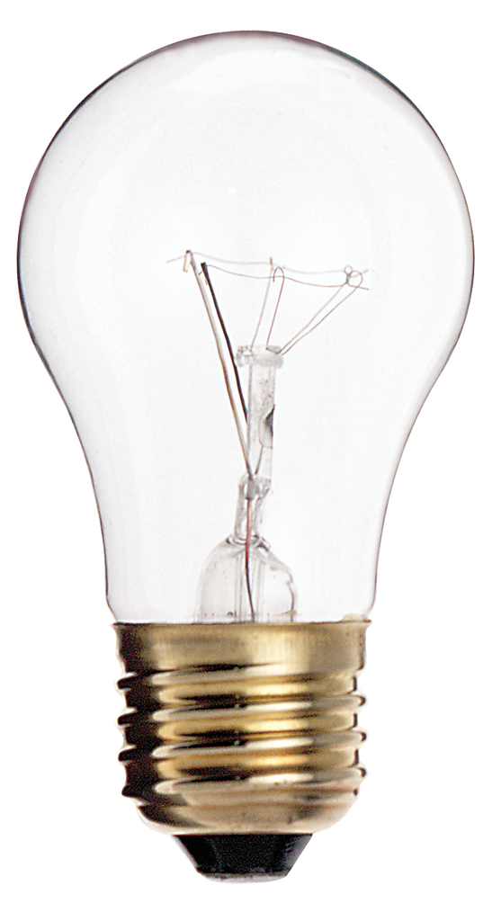 Product image for Satco S3814 25 Watt A15 Incandescent; Clear; 2500 Average rated hours; 150 Lumens; Medium base; 130 Volt