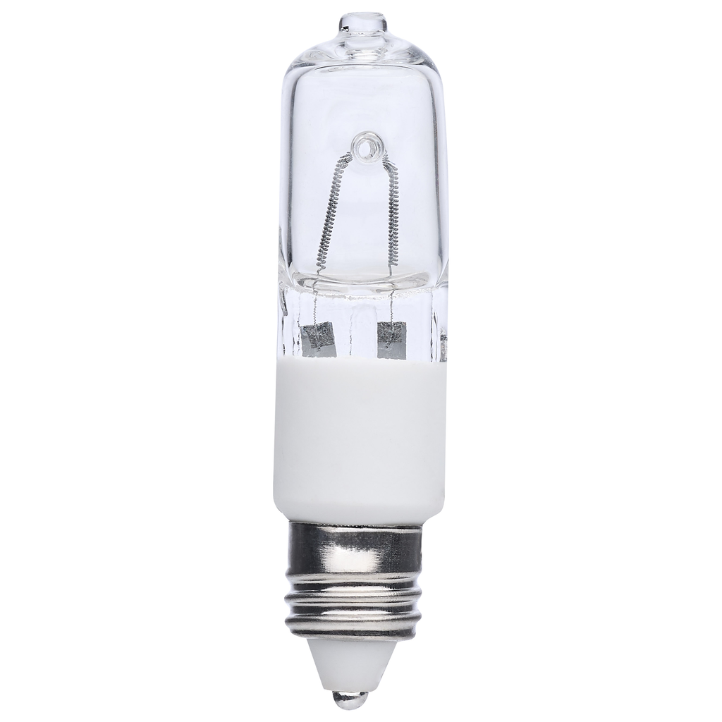 Product image for Satco S3108 150 Watt; Halogen; T4 1/2; Clear; 2000 Average rated hours; 2700 Lumens; Mini Candelabra base; 120 Volt