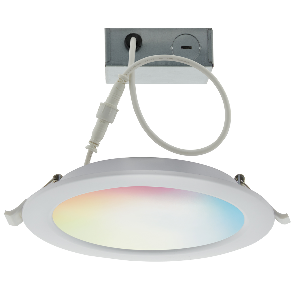 Product image for Satco S11279 10 Watt; LED Direct Wire Downlight; 4 Inch; Tunable White and RGB; Round; Starfish IOT; 120 Volt; 650 Lumens; 90CRI