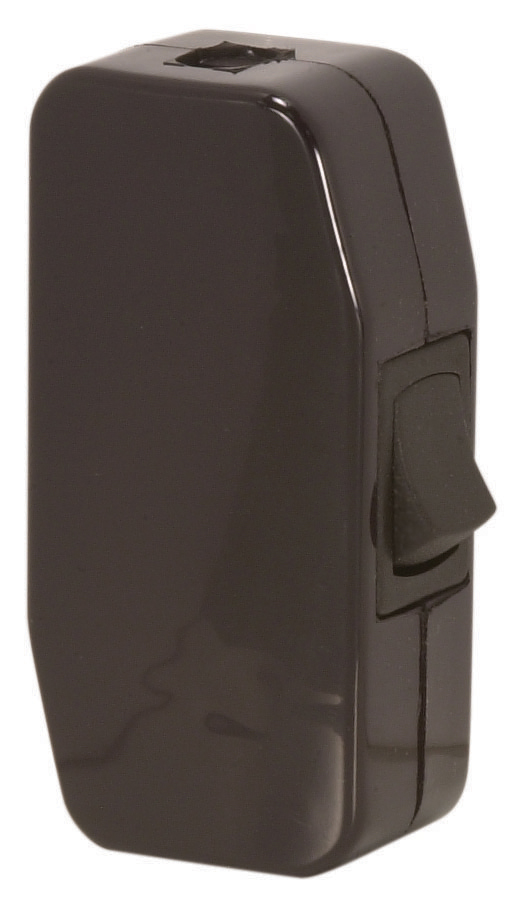 Product image for Satco 90/433 Heavy Duty Rocker Switch; For 18/2 SPT-1 And SPT-2, 16/2 SPT-2 And 18/2 SVT; 3A-125V; 1/2HP-125V; Brown Finish