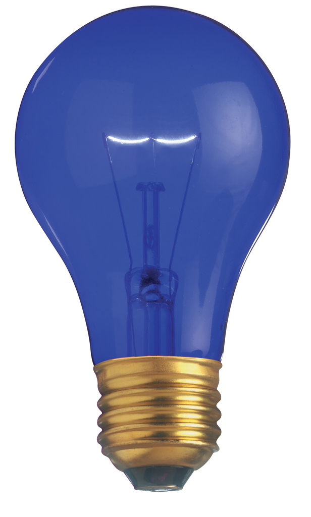 Product image for Satco S6082 25 Watt A19 Incandescent; Transparent Blue; 2000 Average rated hours; Medium base; 130 Volt