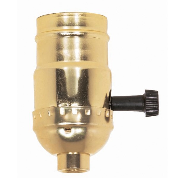 Mayer-DDS-On-Off Turn Knob Socket With Removable Knob - 1/8 IPS - Aluminum - Brite Gilt Finish - 250W - 250V - 250 Master-1