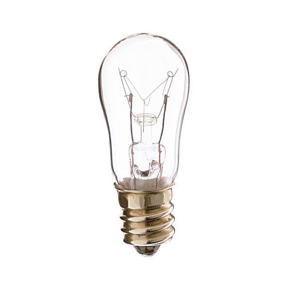 Product image for Satco S4571 6 Watt S6 Incandescent; Clear; 1500 Average rated hours; 40 Lumens; Candelabra base; 48 Volt