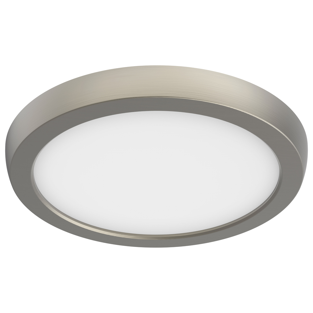 Product image for Satco|Nuvo 62-1713 BLINK® PRO 7" Round LED Surface Mount Downlight, 11W 120V, 900-950 Lumens, 5 CCT Selectable 2700K to 5000K, Brushed Nickel Finish