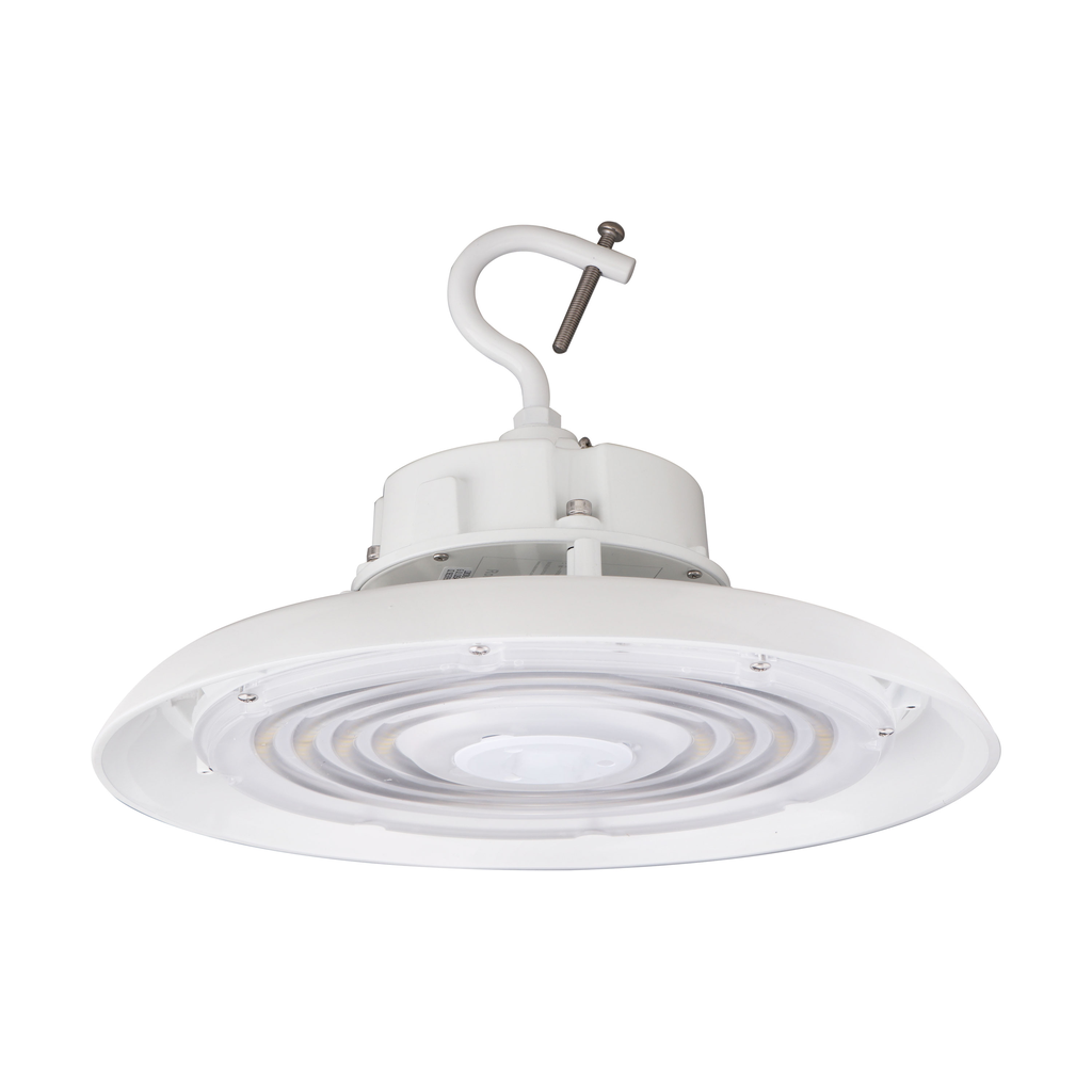 Product image for Nuvo 65/796R1 200W UFO LED High Bay; 28800 Lumens; 5000K; 120-277 Volt; 0-10V Dimmable; White Finish
