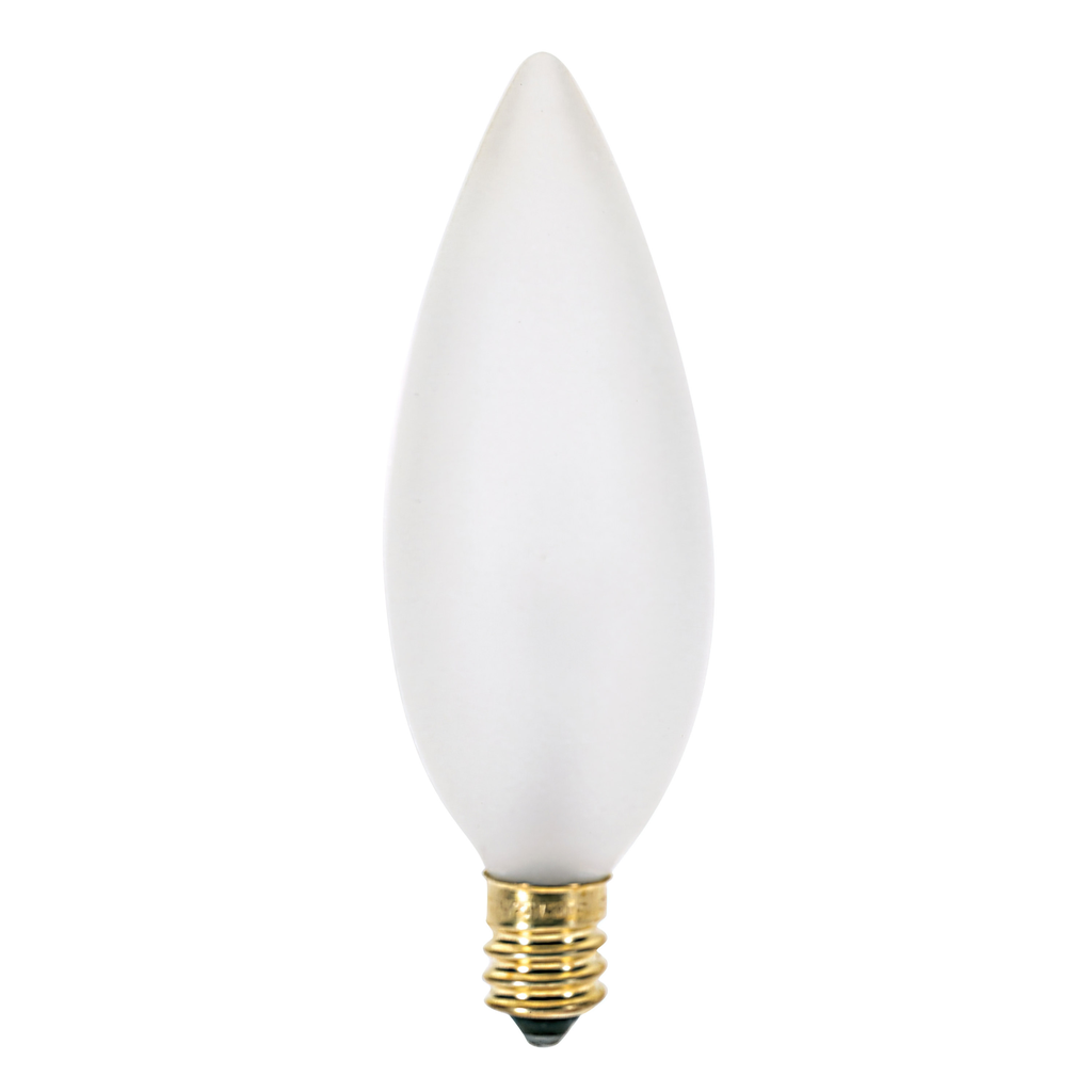 Product image for Satco A3687 60W B10 Incandescent; Frost; 2500 Average rated hours; 642 Lumens; Candelabra base; 130 Volt