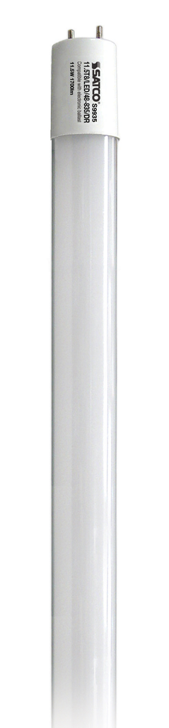Product image for Satco S9935 11.5 Watt T8 LED; Medium bi-pin base; 3500K; 50000 Average rated hours; 1700 Lumens