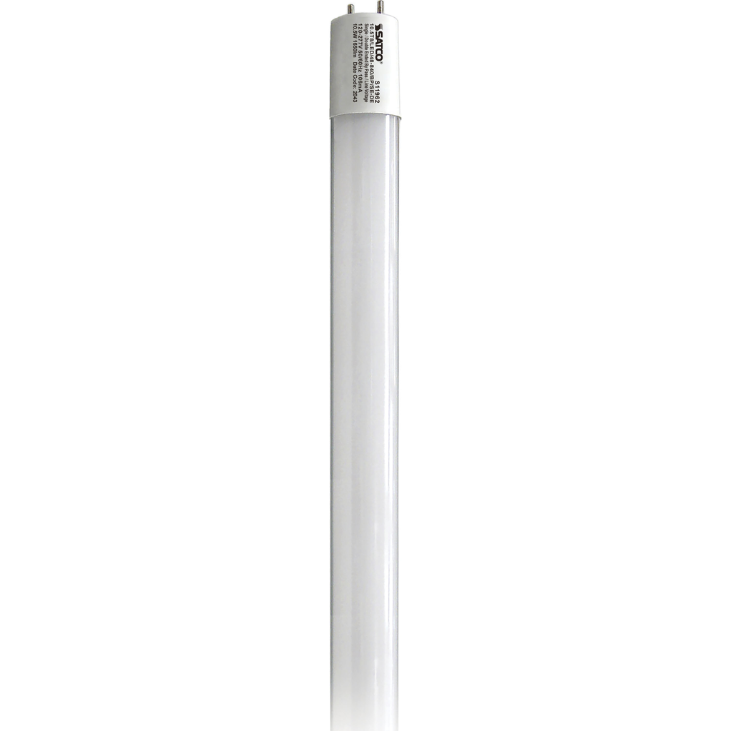 Product image for Satco S11962 10.5 Watt T8 LED; 4Ft; 4000K; Medium Bi Pin base; 50000 Average rated hours; 1700 Lumens; Type B; Ballast Bypass; Single or Double Ended Wiring