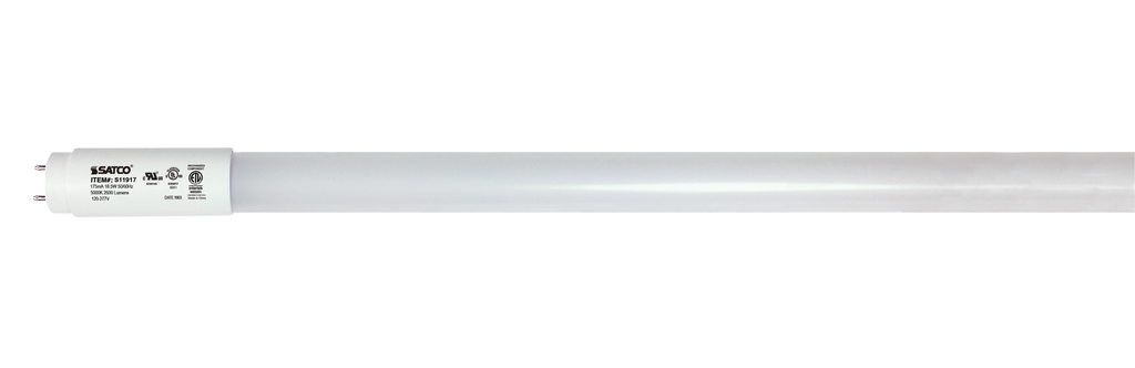 Product image for Satco S11917 18.5 Watt T8 LED; 5000K; Medium Bi Pin base; 50000 Average rated hours; 120-277 Volt; Type B; Ballast Bypass; Single or Double Ended Wiring