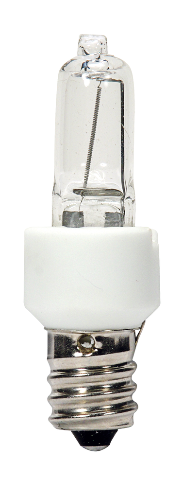 Product image for Satco S4481 40 Watt; Halogen / Excel; T3; Clear; 3000 Average rated hours; 560 Lumens; Candelabra base; 120 Volt