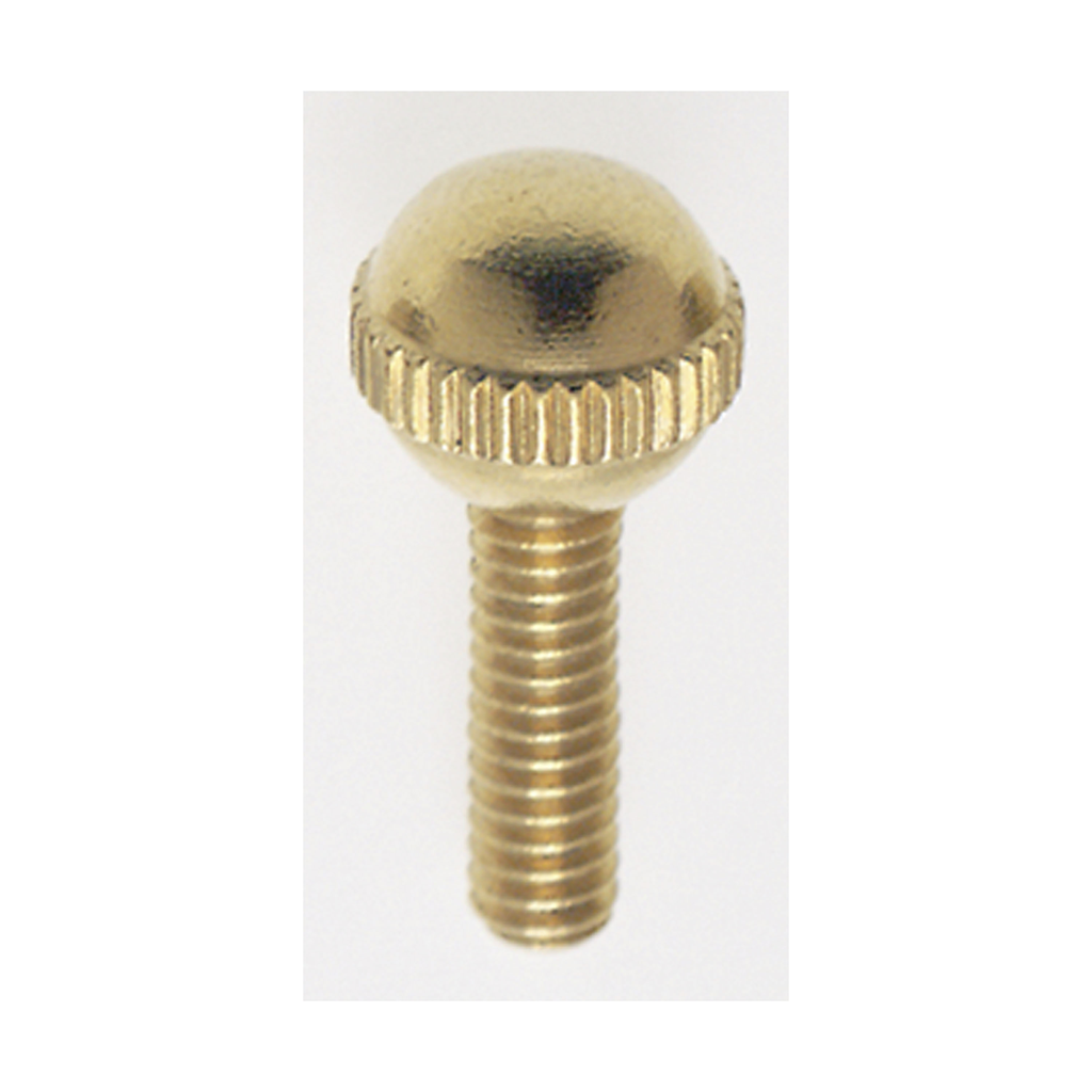 Product image for Satco 90/036 Solid Brass Thumb Screw; Burnished and Lacquered; 8/32 Ball Head; 1/2" Length