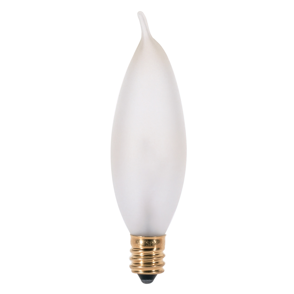 Product image for Satco S3277 15 Watt CA8 Incandescent; Frost; 1500 Average rated hours; 95 Lumens; Candelabra base; 120 Volt