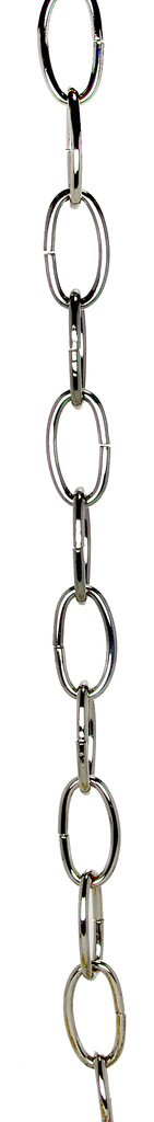 Product image for Satco 79/460 8 Ga. Chain; Nickel Finish; 1 yd. Len; 11/2 in.; Link Len; 7/8 in.; Link Wid; 1/8 in.; Thick; 100 yd./Ctn; 35lbs Max