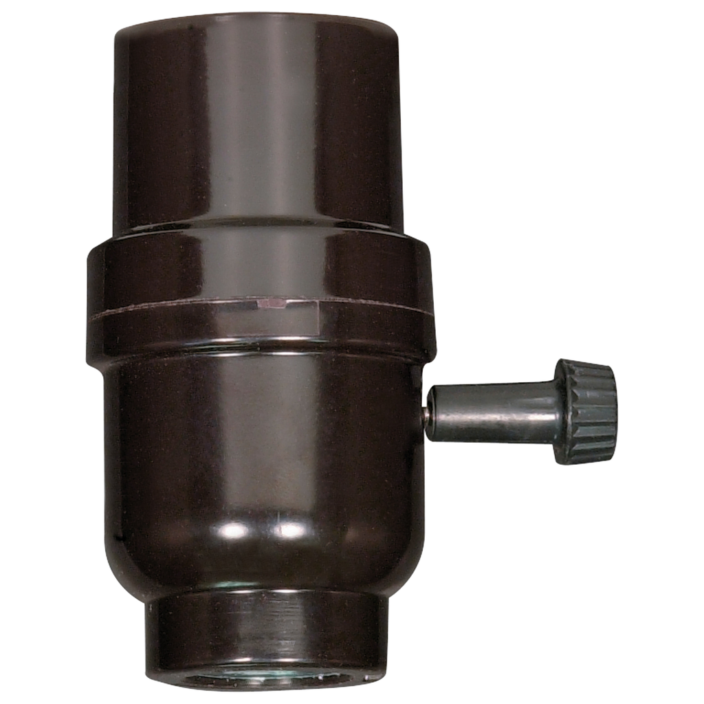 Product image for Satco 80/1266 3 Terminal 2 Circuit Turn Knob; Phenolic; Smooth; 1/8 IP Cap With Metal Bushing; Less Set Screw; 250W; 250V