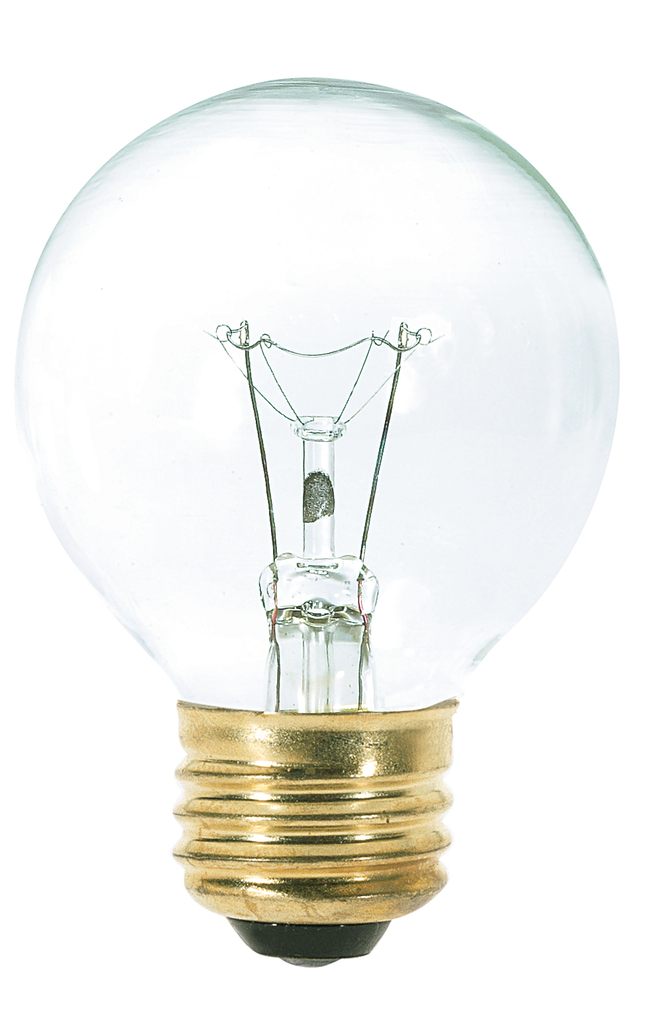 Product image for Satco S3888 40 Watt G18 1/2 Incandescent; Clear; 1500 Average rated hours; 340 Lumens; Medium base; 120 Volt