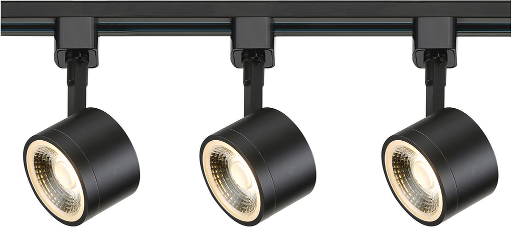 Product image for Satco TK404 Track Lighting Kit - 12W LED - 3000K - 4 foot Track - 36 degree - Round shape - Black finish