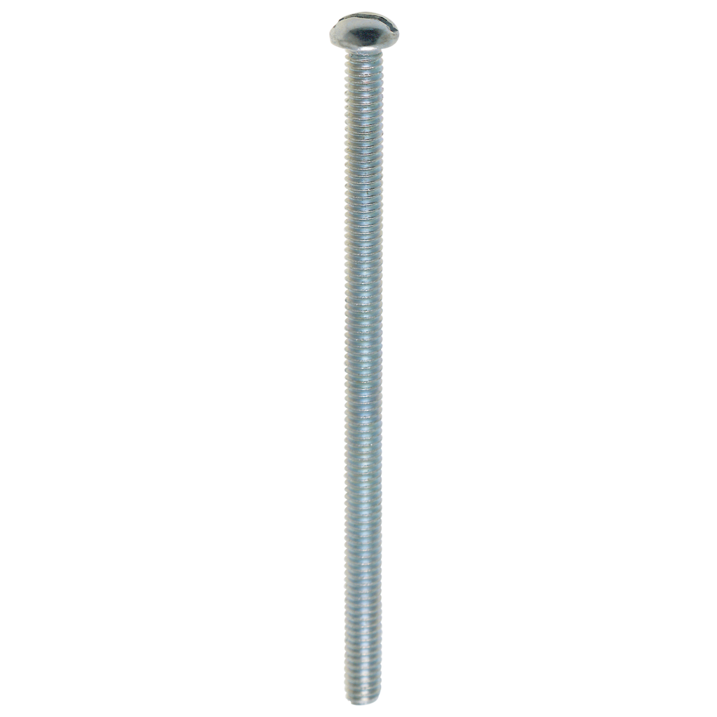 Product image for Satco 90/1032 Steel Round Head Slotted Machine Screw; 8/32; 3" Length; Nickel Plated Finish