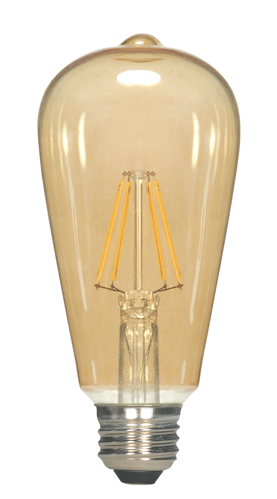Product image for Satco S9271 - 4.5 Watt ST19 LED; Transparent Amber; Medium base; 2300K; 400 Lumens; 120 Volt