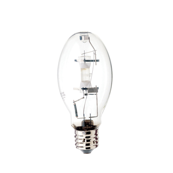 Product image for Satco S5832 100 Watt; Metal Halide HID; Mogul base; ED28; Clear; 65 CRI; 4200K