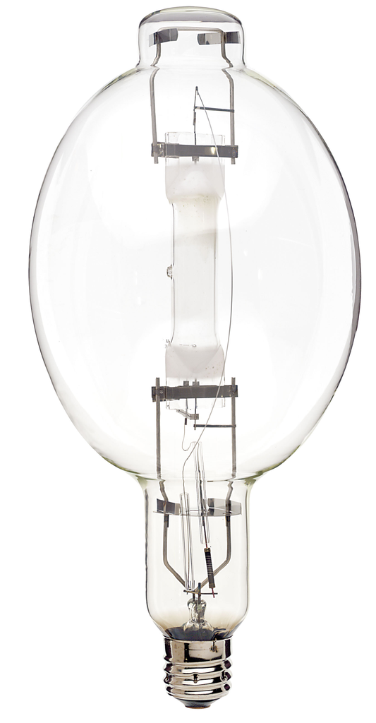 Product image for Satco S7882 1000 Watt; Metal Halide HID; Mogul extended base; BT56; Clear; 68 CRI; 4200K
