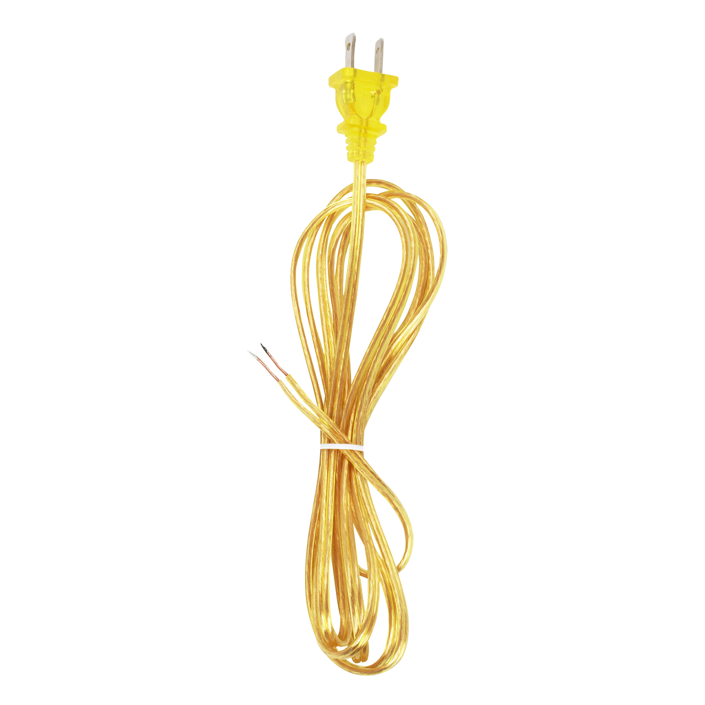 Product image for Satco 90/1526 18/2 SPT-1-105C All Cord Sets - Molded Plug - Tinned Tips 3/4in. Strip with 2in. Slit 36in. Hank - 200 Ctn 8 Ft.