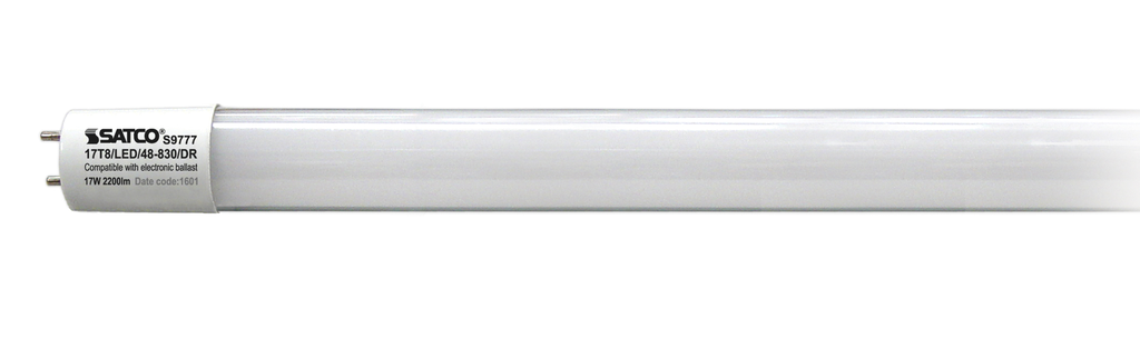 Product image for Satco S9777 17W T8 LED; 4000K; Medium Bi Pin base; 50000 Average rated hours; 2200 Lumens
