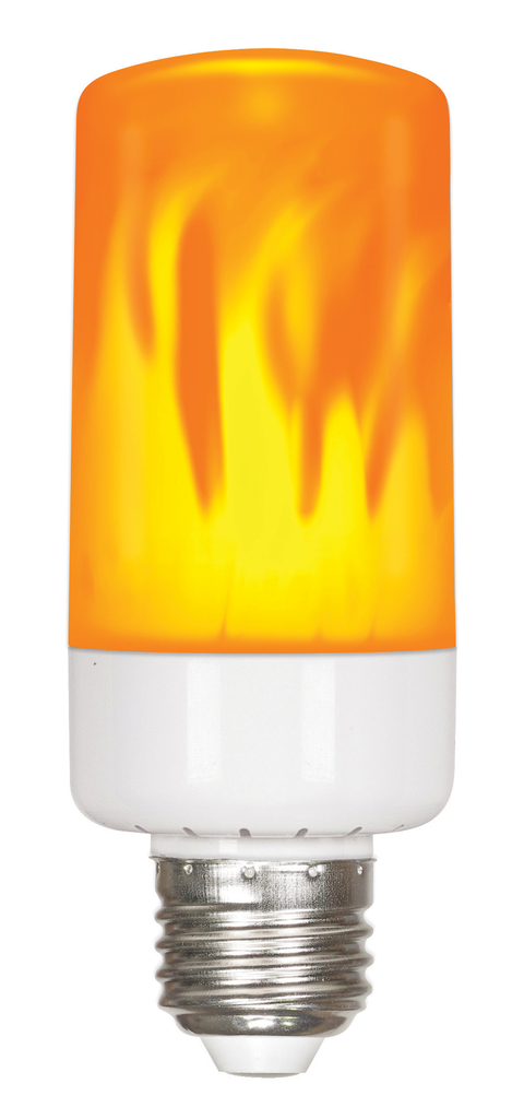 Product image for Satco S9806 5 Watt LED Flame Bulb; Medium Base; 120-277 Volt