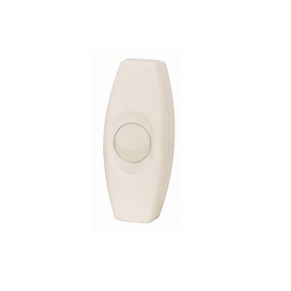 Product image for Satco 90/2369 Feed Thru Rocker Switch For 18/2 SPT-2; 3A-120V; White Finish