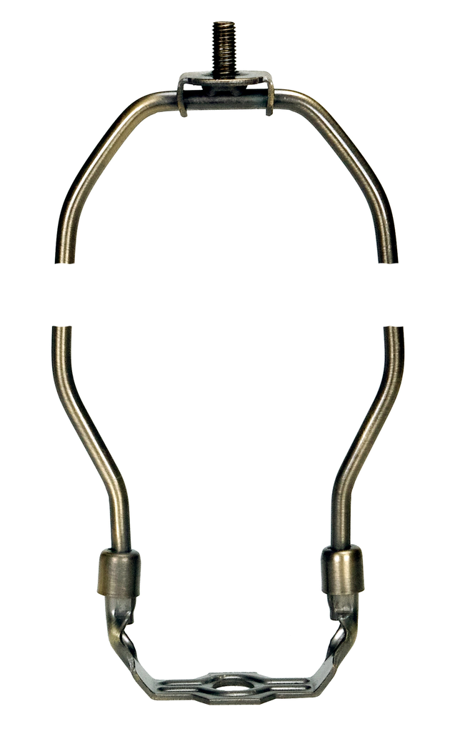 Product image for Satco 90/2268 Heavy Duty Harp; Antique Brass Finish; 10" Height; 1/8 IP Saddle; 1/4-27 Thread; 125 Carton