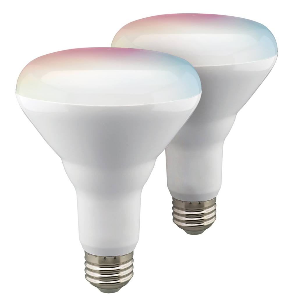 Product image for Satco S11256 9.5 Watt; BR30 LED; RGB & Tunable White; Starfish IOT; 120 Volt; 800 Lumens; 2-pack