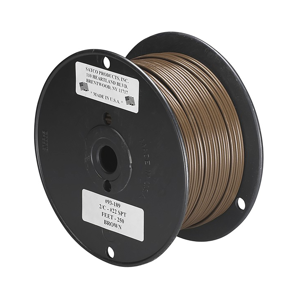 Product image for SAT 93/189 22/2 PLT BROWN WIRE ON 250 FT