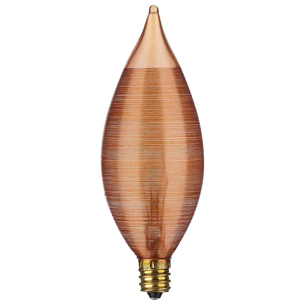 Product image for Satco S3406 25W C11 Incandescent; Spun Amber; 4000 Average rated hours; Candelabra base; 120 Volt