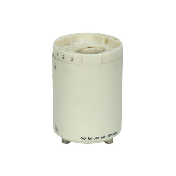 Product image for Satco 80/1847 Smooth Phenolic Electronic Self-Ballasted CFL Lampholder; 120V, 60Hz, 0.20A; 18W G24q-2 And GX24q-2; 2" Height; 1-1/2" Width