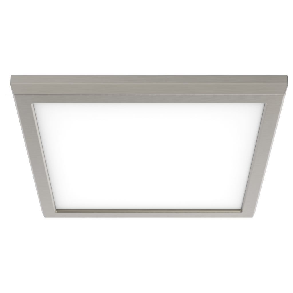 Product image for Satco|Nuvo 62-1727 BLINK® PRO 9" Square LED Surface Mount Downlight, 13W 120V, 1032-1150 Lumens, 5 CCT Selectable 2700K to 5000K, Brushed Nickel Finish