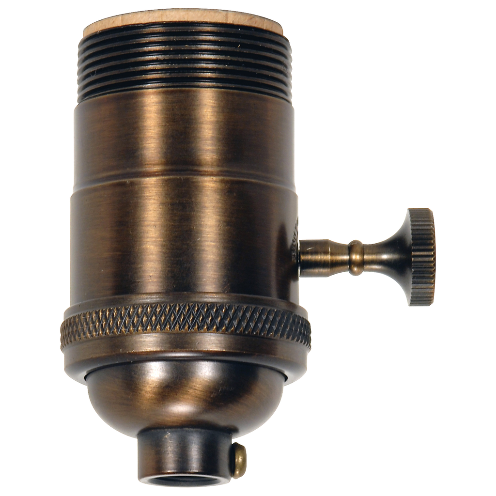 Product image for Satco 80/2153 3 Way Cast Socket; Dark Antique Brass Finish; With Set Screw; Threaded