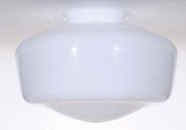 Product image for Satco 50/276 Blown Opal Glass Shade; 10 in.; Diameter; 4 in.; Fitter; Schoolhouse Glass; White