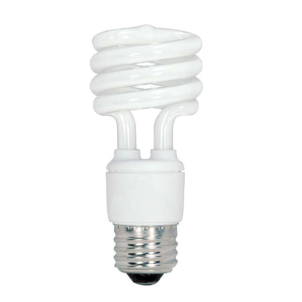 Product image for Satco S5516 13 Watt; Mini Spiral Compact Fluorescent; 2700K; 82 CRI; Medium base; 120 Volt